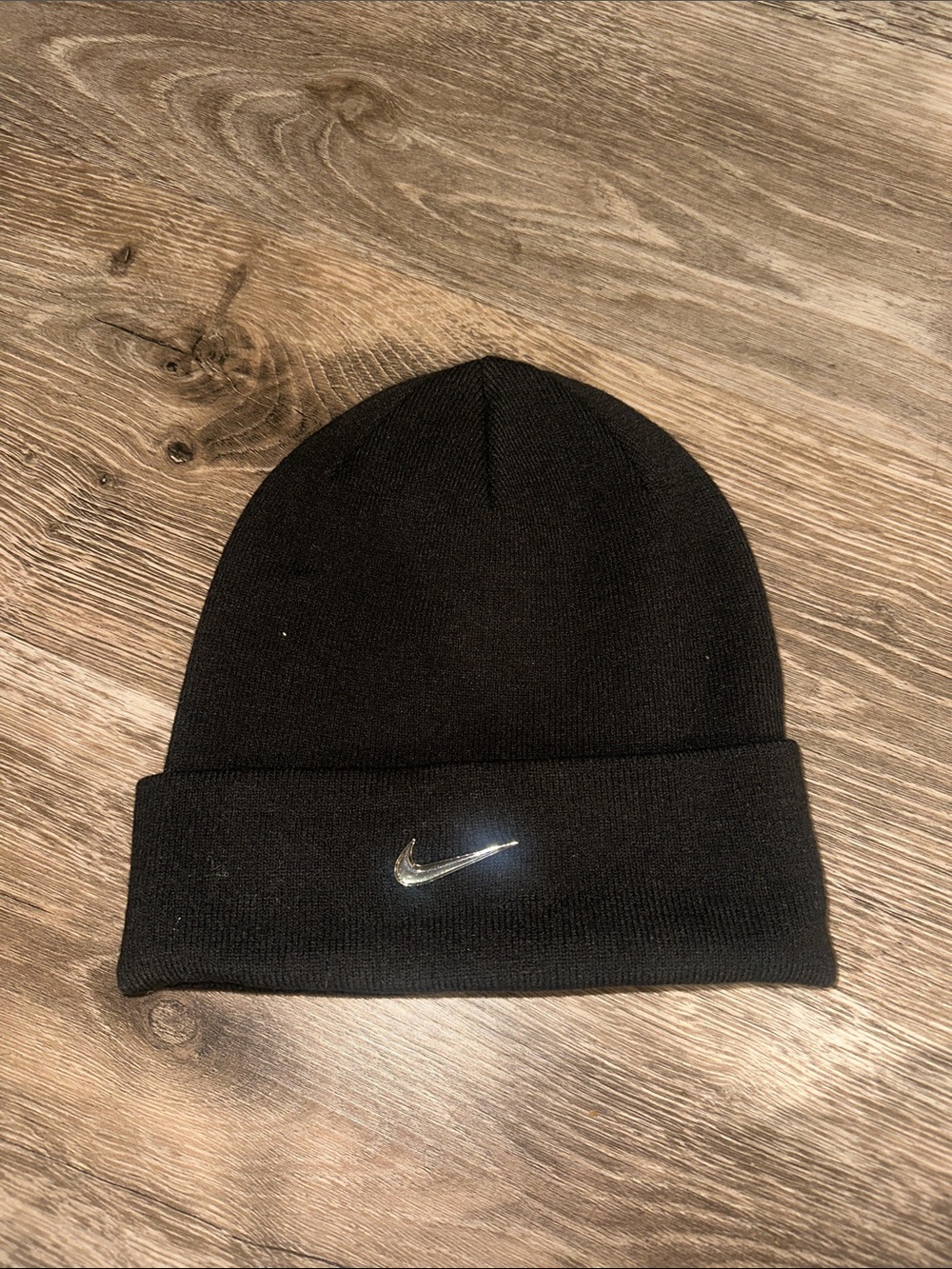Nike Black Beanie with Reflective Swoosh